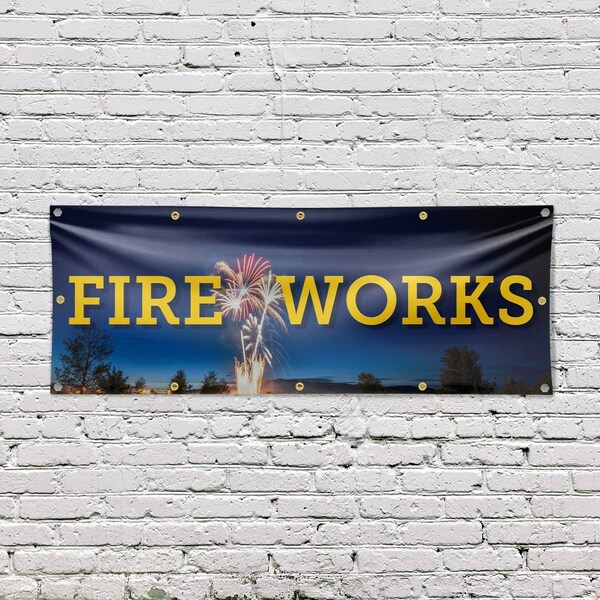 Signmission Fireworks, 48 Inch x 120 Inch, Vinyl Banner - B-120-30629