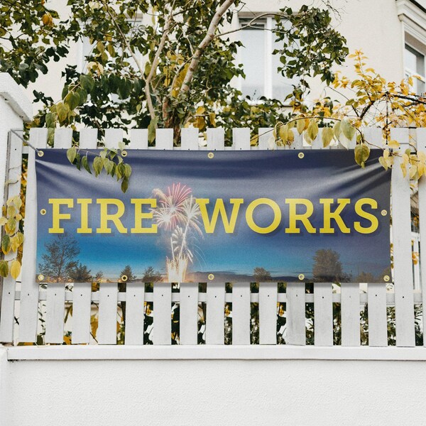 Signmission Fireworks, 48 Inch x 120 Inch, Vinyl Banner - B-120-30629
