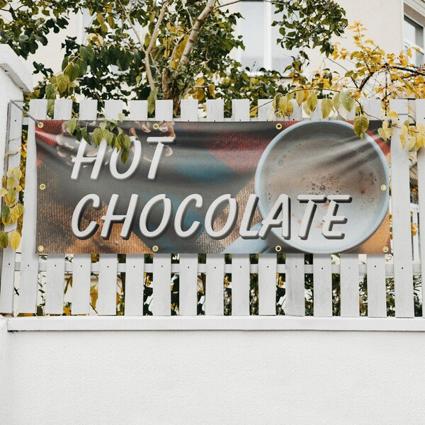 Signmission Hot Chocolate, 36 Inch x 96 Inch, Vinyl Banner - B-96-30698