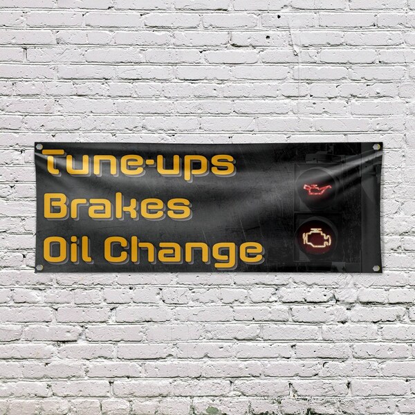 Signmission Tune Ups Brakes Oil Change, 18 Inch x 48 Inch, Vinyl Banner - B-30897