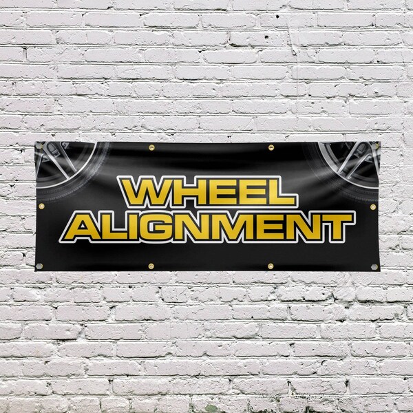 Signmission Wheel Alignment, 36 Inch x 96 Inch, Vinyl Banner - B-96-30939