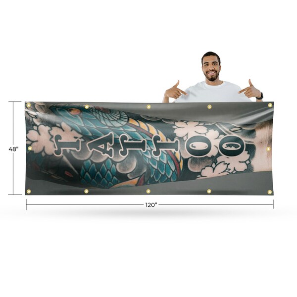 Signmission Tattoo Vertical, 48 Inch x 120 Inch, Vinyl Banner - B-120-30882