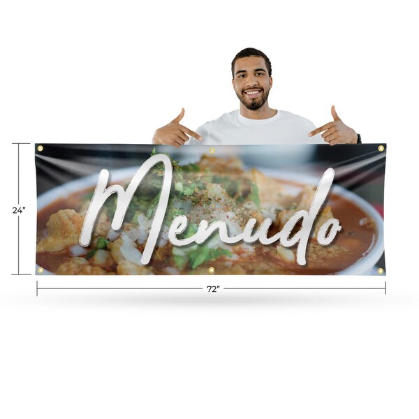 Signmission Menudo, 24 Inch x 72 Inch, Vinyl Banner - B-72-30737