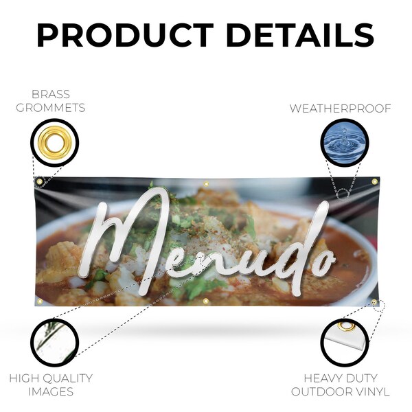 Signmission Menudo, 24 Inch x 72 Inch, Vinyl Banner - B-72-30737