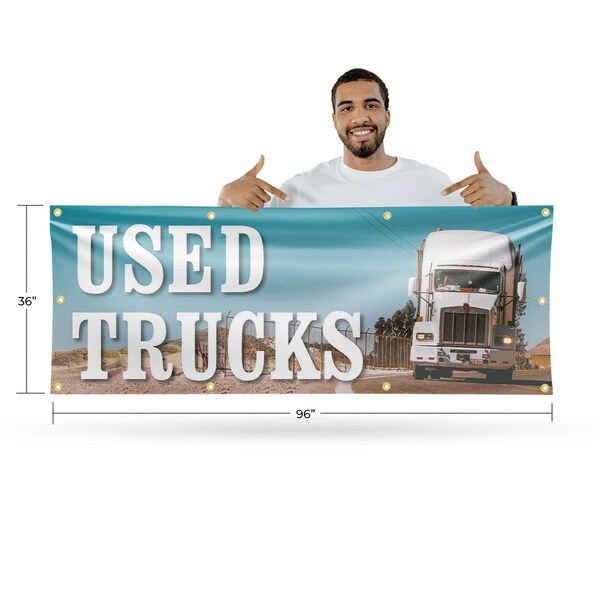 Signmission Used Trucks, 36 Inch x 96 Inch, Vinyl Banner - B-96-30903