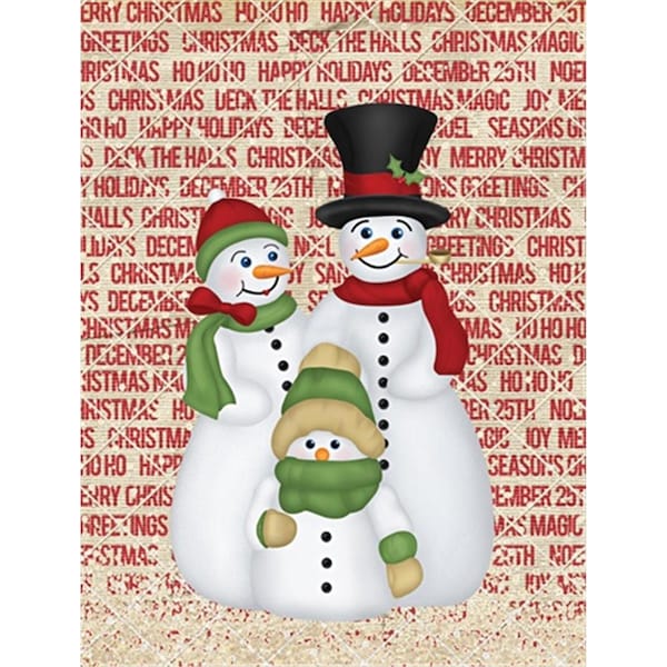Patioplus Snowman Family Snowpeople Flag Garden Size - PA247957