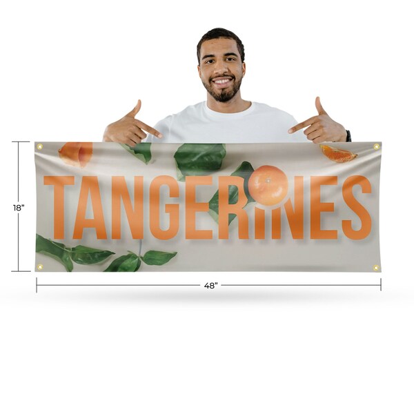 Signmission Tangerines, 18 Inch x 48 Inch, Vinyl Banner - B-30878