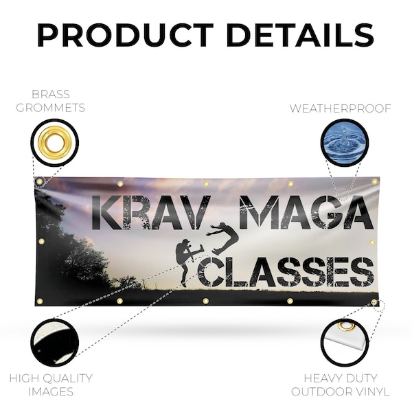 Signmission Krav Maga Classes, 48 Inch x 120 Inch, Vinyl Banner - B-120-30721