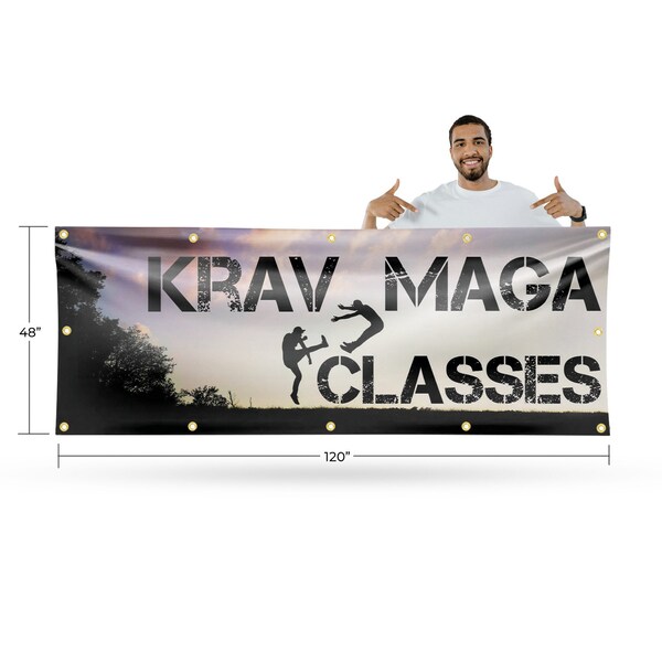 Signmission Krav Maga Classes, 48 Inch x 120 Inch, Vinyl Banner - B-120-30721