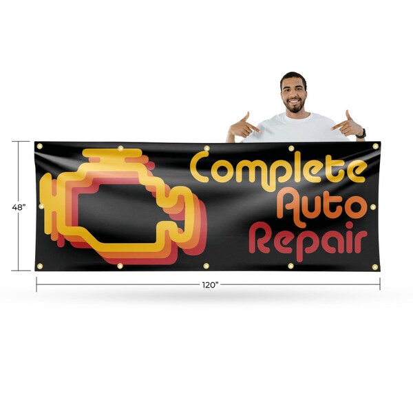 Signmission Complete Auto Repair, 48 Inch x 120 Inch, Vinyl Banner - B-120-30524