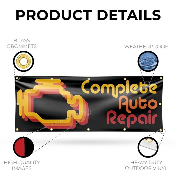 Signmission Complete Auto Repair, 48 Inch x 120 Inch, Vinyl Banner - B-120-30524