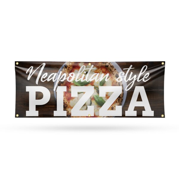 Signmission Neapolitan Pizza, 24 Inch x 72 Inch, Vinyl Banner - B-72-30749