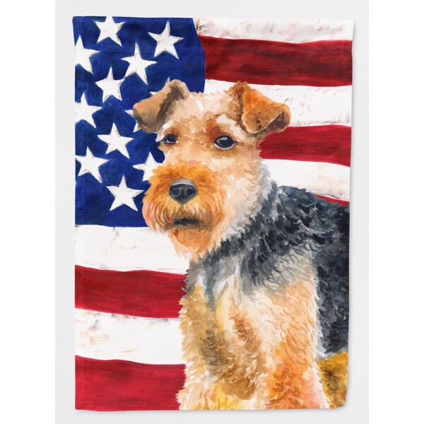 Patioplus Welsh Terrier Patriotic Flag Canvas House Size - PA2551729