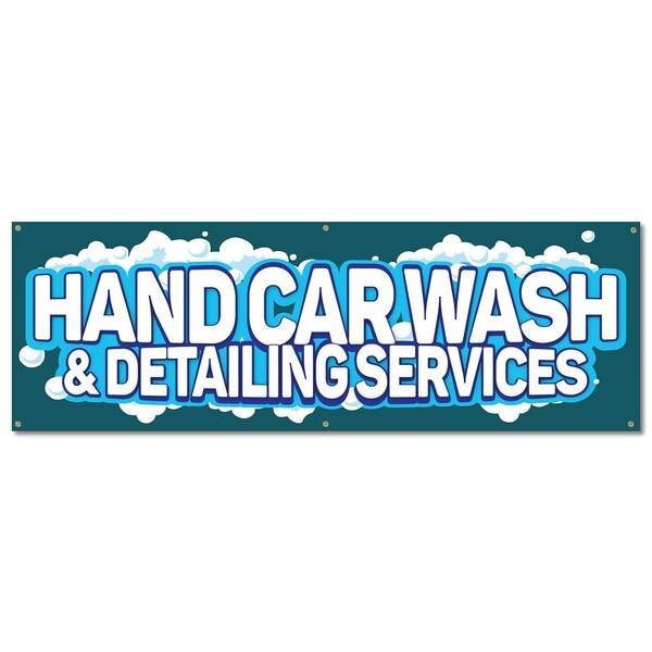 Signmission Hand Car Wash, 24 Inch, Banner - B-72-30388
