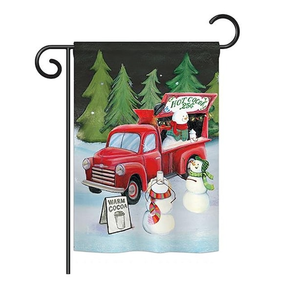 Gardencontrol Snowmen Hot Cocoa Winter - Seasonal Christmas Impressions Decorative Vertical Garden Flag - 13 x 18.5 in. - GA962395
