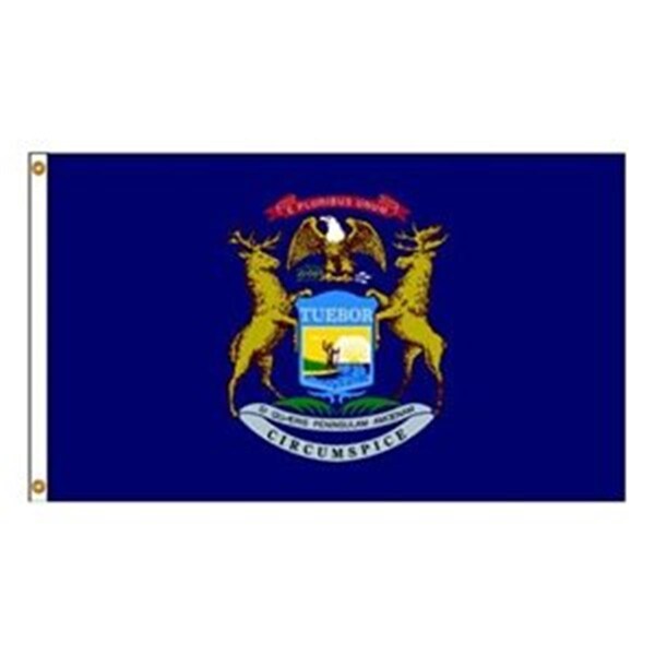 Ss Collectibles 4 ft. X 6 ft. Nyl-Glo Michigan Flag - SS3318835