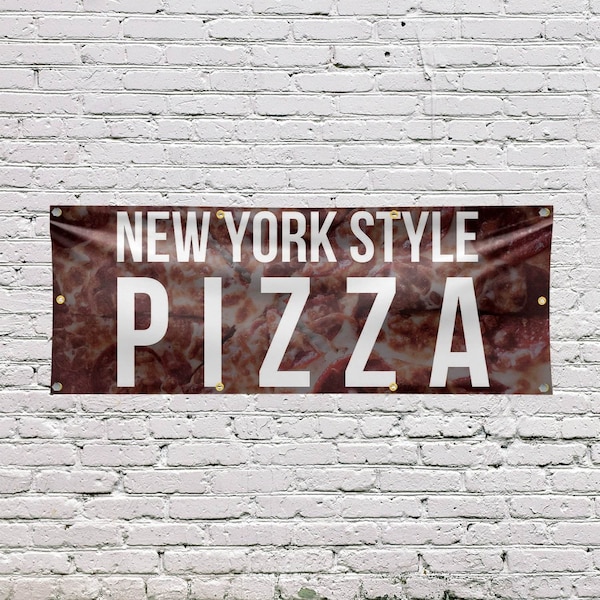 Signmission New York Pizza, 36 Inch x 96 Inch, Vinyl Banner - B-96-30753