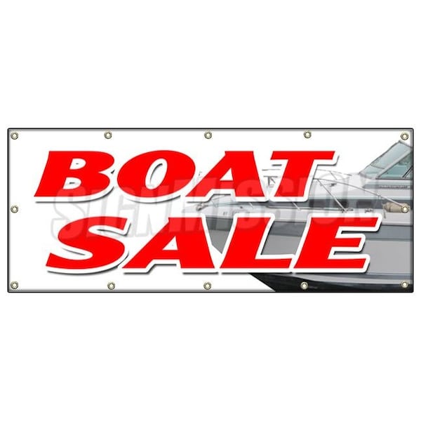 Signmission BOAT SALE BANNER SIGN new used sailboats powerboats service financing - B-120 BOAT SALE