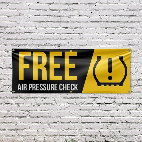 Signmission Free Air Pressure Check, 24 Inch x 72 Inch, Vinyl Banner - B-72-30641