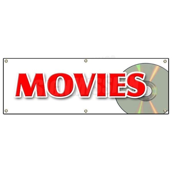 Signmission MOVIES BANNER SIGN theatre motion picture cinema watch popcorn flick - B-72 MOVIES