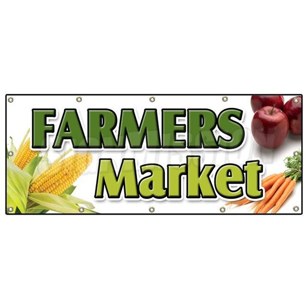 Signmission FARMERS MARKET BANNER SIGN produce fruit vegetables fresh tomatoes - B-120 FARMERS MARKET