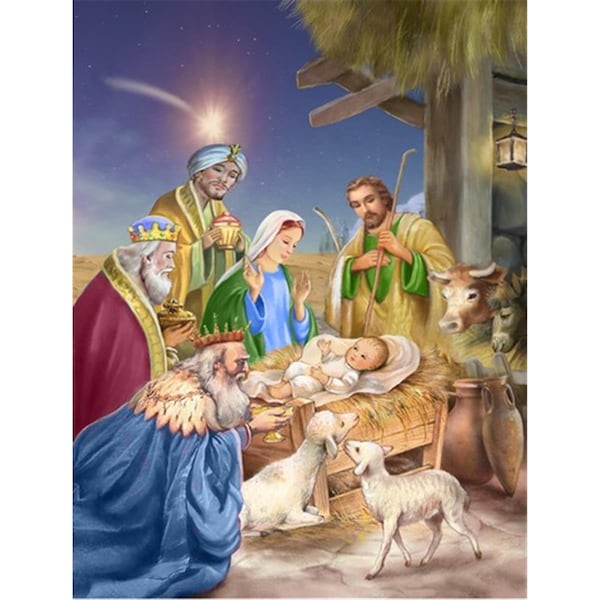 Patioplus Christmas Nativity with Wise Men Flag Canvas House Size - PA895145