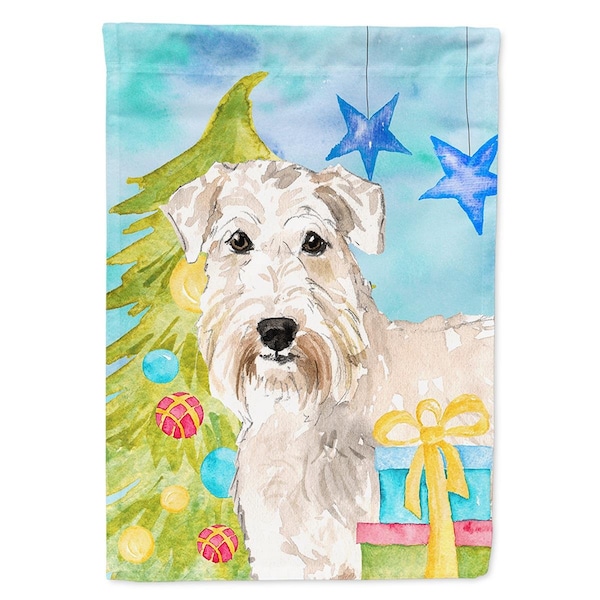 Carolines Treasures Christmas Tree Wheaten Terrier Flag Canvas House Size - CK1857CHF