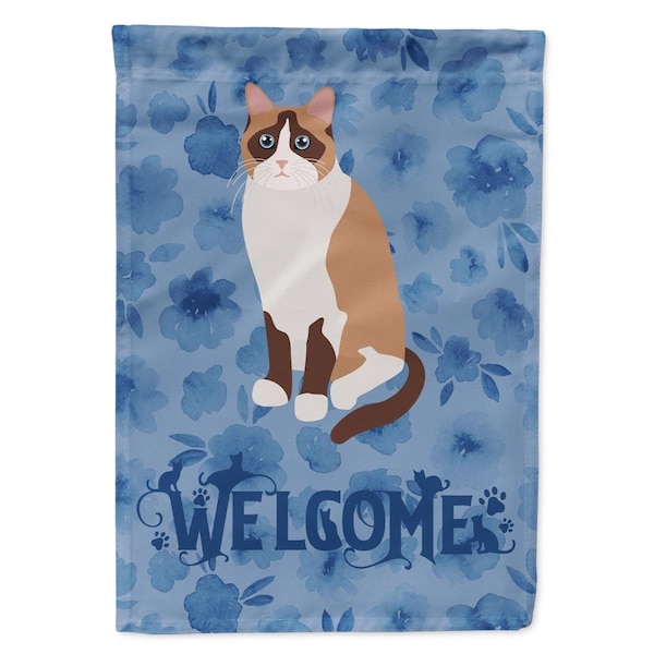 Carolines Treasures 28 x 0.01 x 40 in. Snowshoe Cat Welcome Flag Canvas House Size - CK5063CHF