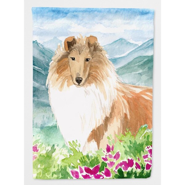 Carolines Treasures Mountain Flowers Smooth Collie Flag Canvas House Size - CK2525CHF