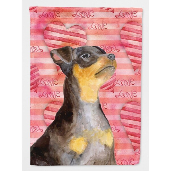 Carolines Treasures Miniature Pinscher No. 2 Love Flag Canvas - House Size - BB9811CHF