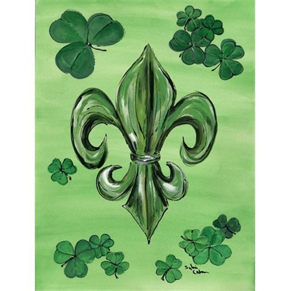 Patioplus 11 x 15 in. St Patricks Day Fleur de lis Garden Size Flag - PA631248