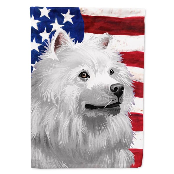 Patioplus American Eskimo Dog American Canvas House Flag - 28 x 0.01 x 40 in. - PA2553169