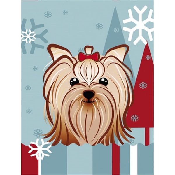 Patioplus Winter Holiday Yorkie Yorkishire Terrier Flag Garden Size - PA255383
