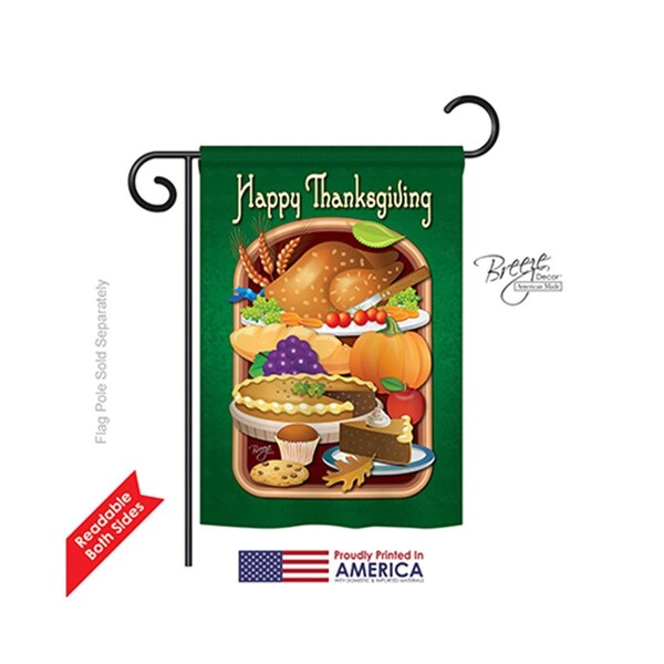 Gardencontrol Thanksgiving Thanksgiving Feast 2-Sided Impression Garden Flag - 13 x 18.5 in. - GA947942