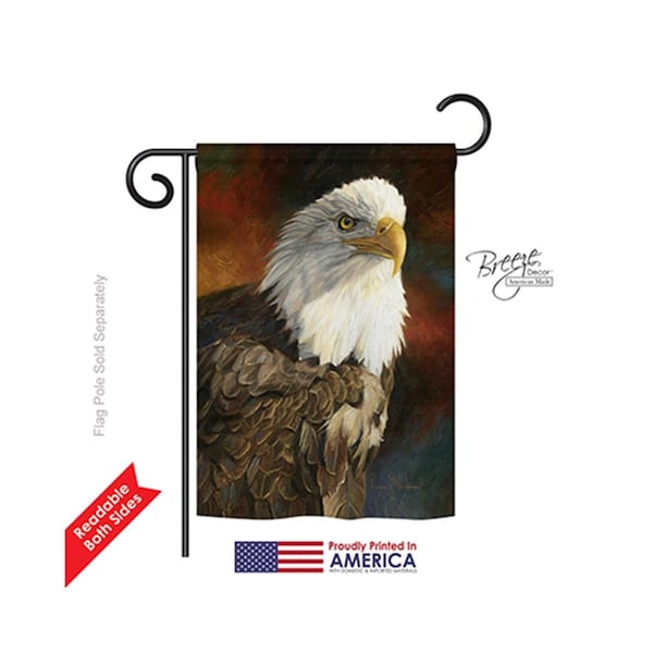 Gardencontrol Wildlife & Lodge Portrait of an Eagle 2-Sided Impression Garden Flag - 13 x 18.5 in. - GA844462