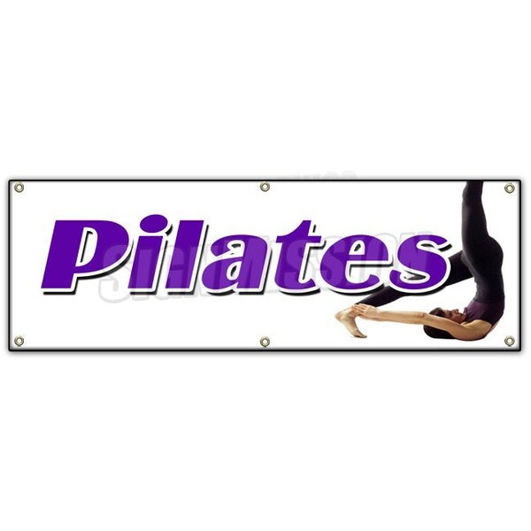 Signmission PILATES BANNER SIGN physical fitness instructor class training weight - B-72 PILATES