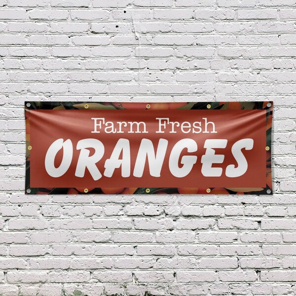 Signmission Farm Fresh Oranges, 48 Inch x 120 Inch, Vinyl Banner - B-120-30604
