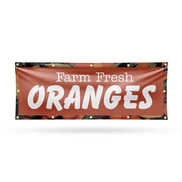 Signmission Farm Fresh Oranges, 48 Inch x 120 Inch, Vinyl Banner - B-120-30604