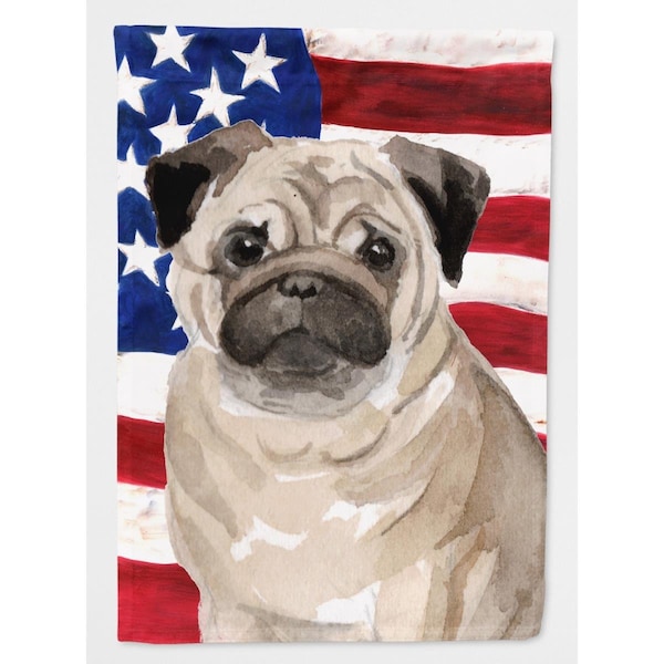 Patioplus Fawn Pug Patriotic Flag Canvas House - PA2551658