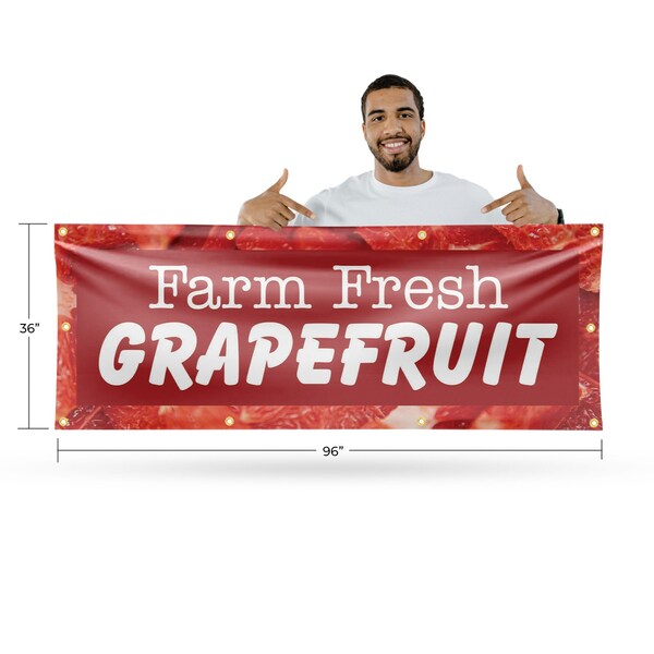 Signmission Farm Fresh Grapefruit, 36 Inch x 96 Inch, Vinyl Banner - B-96-30593
