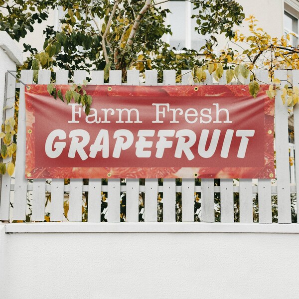Signmission Farm Fresh Grapefruit, 36 Inch x 96 Inch, Vinyl Banner - B-96-30593