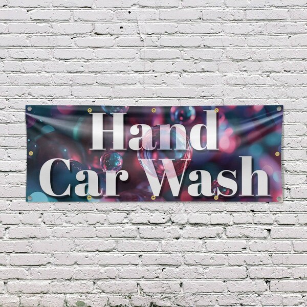 Signmission Hand Car Wash, 48 Inch x 120 Inch, Vinyl Banner - B-120-30690
