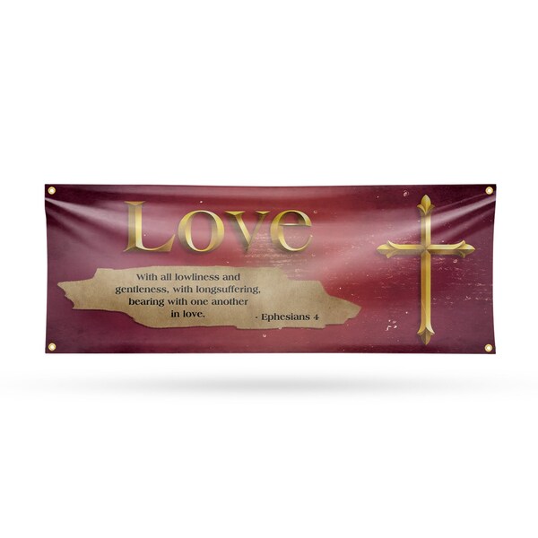 Signmission Jesus Love, 18 Inch x 48 Inch, Vinyl Banner - B-30708
