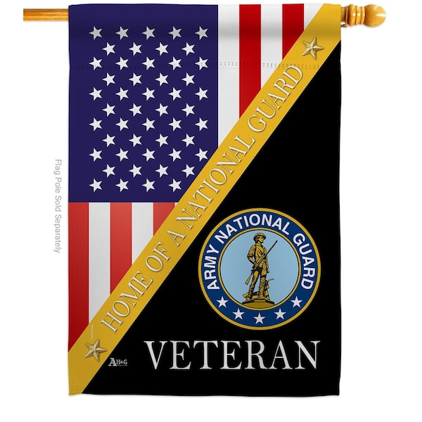 Guarderia 28 x 40 in. Home of Army National Guard House Flag w/Armed Forces Dbl-Sided Vertical Flags  Banner - GU3904337