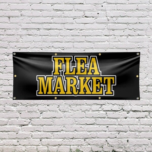 Signmission Flea Market, 36 Inch x 96 Inch, Vinyl Banner - B-96-30634