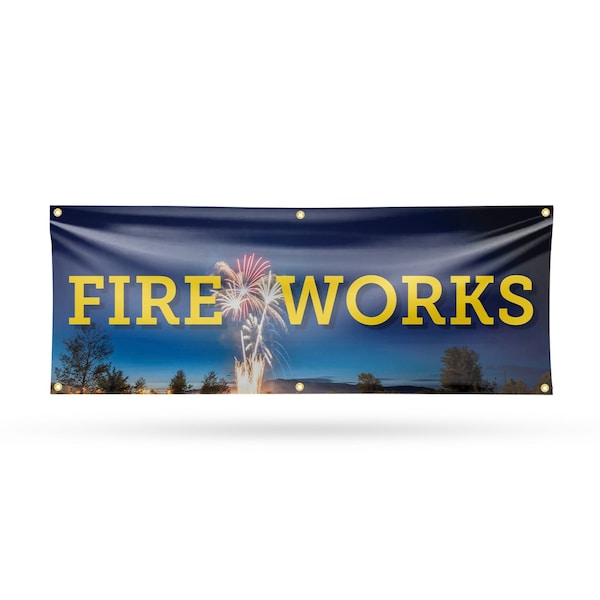 Signmission Fireworks, 24 Inch x 72 Inch, Vinyl Banner - B-72-30629