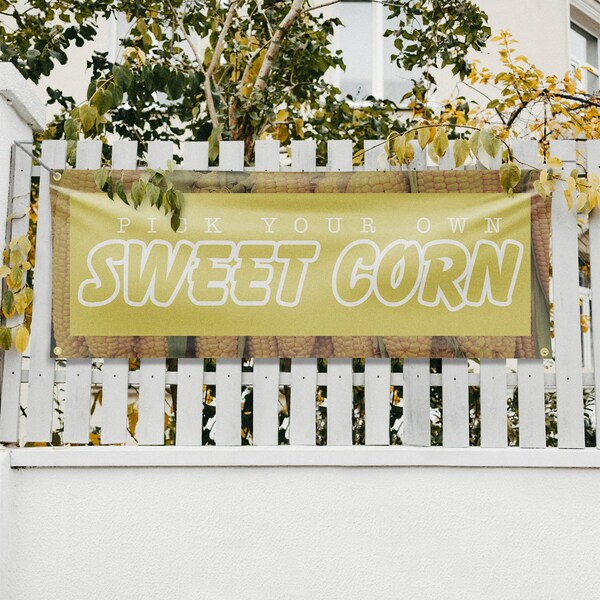 Signmission Pick Your Own Sweet Corn, 18 Inch x 48 Inch, Vinyl Banner - B-30799