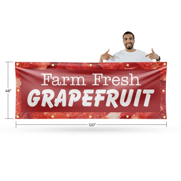 Signmission Farm Fresh Grapefruit, 48 Inch x 120 Inch, Vinyl Banner - B-120-30593