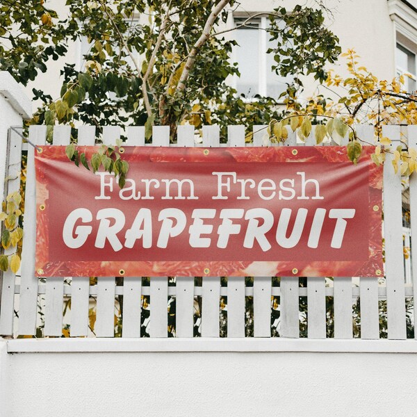 Signmission Farm Fresh Grapefruit, 48 Inch x 120 Inch, Vinyl Banner - B-120-30593