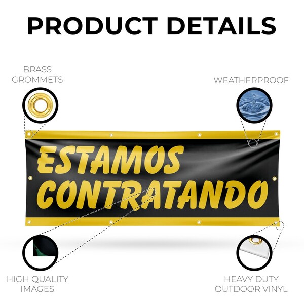 Signmission Estamos Contratando, 36 Inch x 96 Inch, Vinyl Banner - B-96-30563